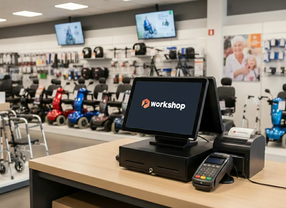 Workshop point of sale at a mobility equipment store